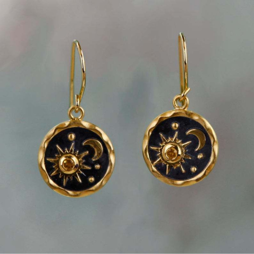 Oreringe Med Sol Og Pentagram Motiv main image 0