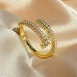 Adjustable Zirconia Ring in Gold and Silver