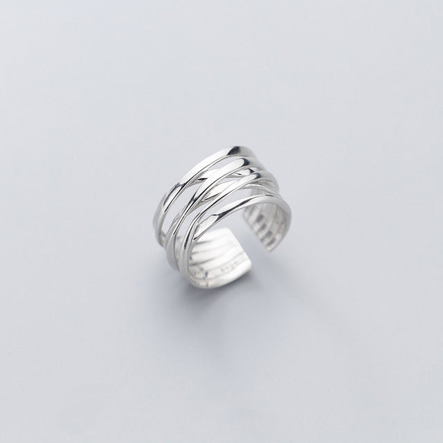 Triple Line Vintage Silver Ring