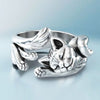 Vintage Cat Silver Ring