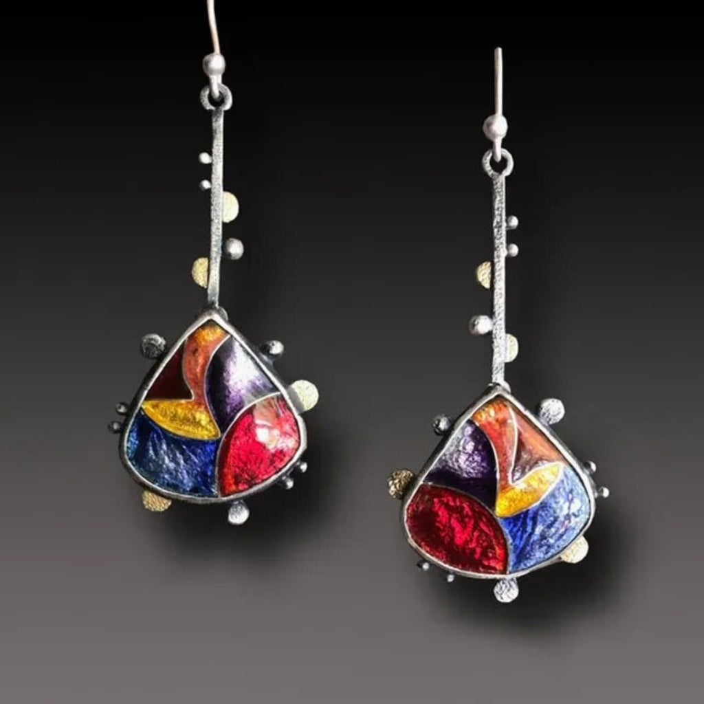 Vintage Colorful Acryl Earrings