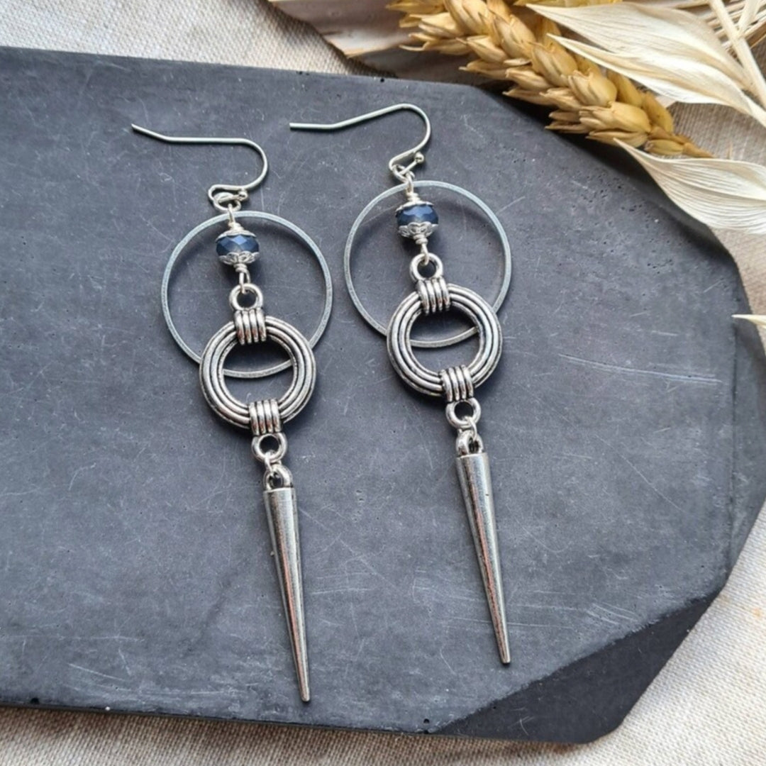 Vintage Pointed Silver Earrings