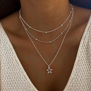 Vintage Silver Star Necklace