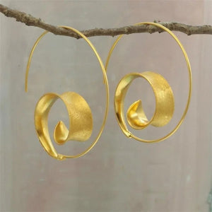 Vintage Golden Spiral Earrings