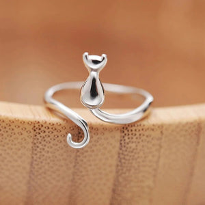 Vintage Silver Kitty Open Ring