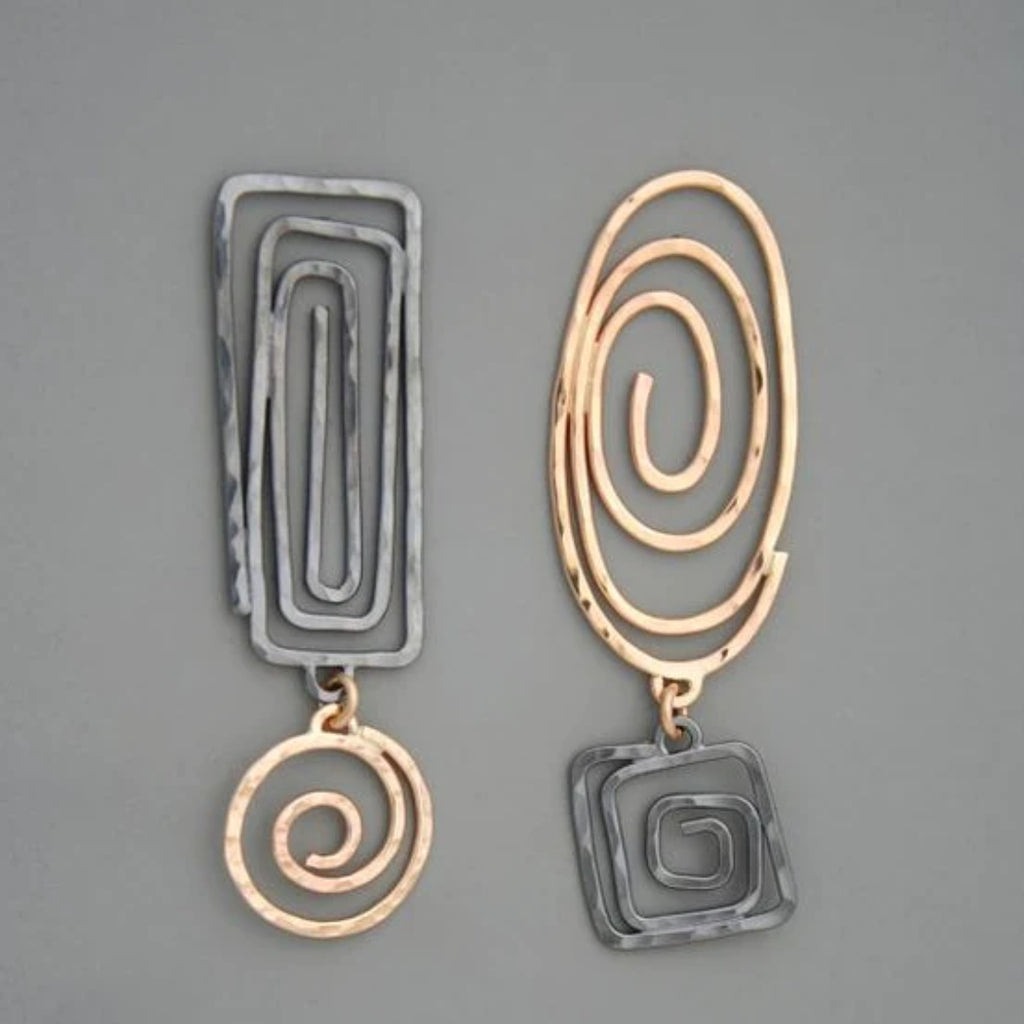 Vintage Gold & Silver Spiral Earrings