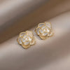 Elegant White Blossom Pearl Earrings