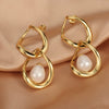 Elegant Gold  Pearl Earrings