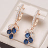 Elegant Dangling Blue Crystal Earrings