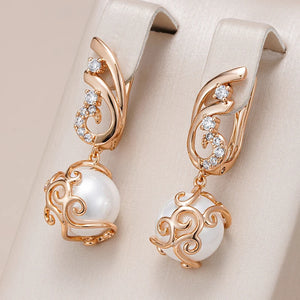 Elegant Pearl Zirconia Earrings