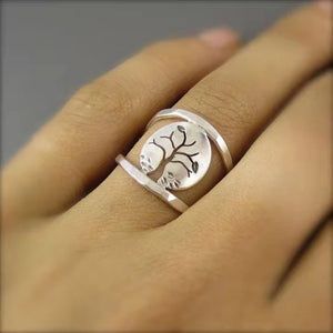 Tree of Life Adjustable Ring in Silver