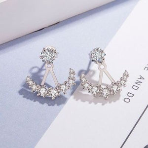 Smiling Moon Shaped Earrings with Zirconias