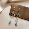 Blue Moon Crystal Dangle Earrings