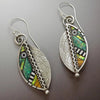 Vintage Green Earrings in Silver