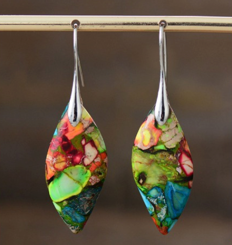 Multicoloured Stone Pendant  in Gold and Silver