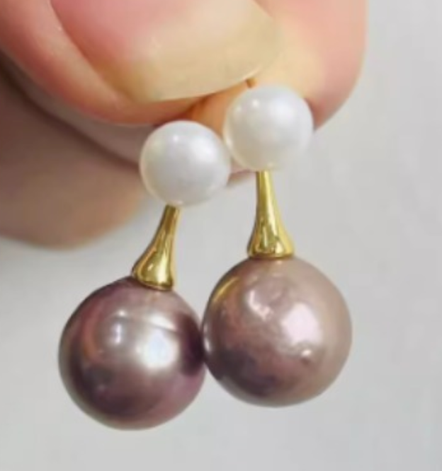 Elegant Lilac Pearl Earrings