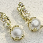 Elegant Pearl Zirconia Earrings
