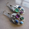 Multicoloured Stone Pendant Earrings