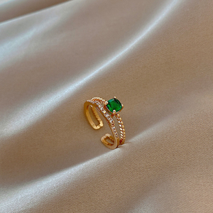 Adjustable Green Zirconia Ring