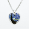 Silver Starry Night Heart Necklace