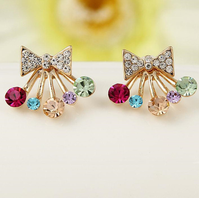 Colorful Zirconia Tie Earrings