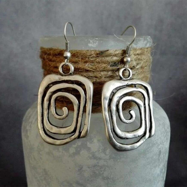 Vintage Spiral Silver Earrings