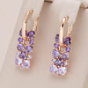 Elegant Purple Zirconia Earrings