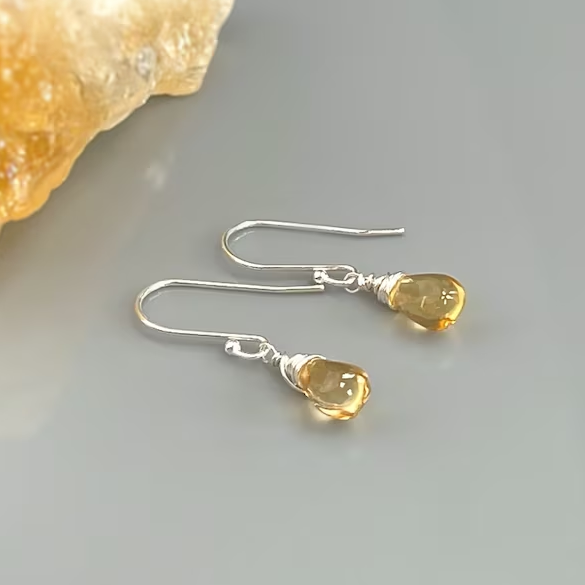 Vintage Yellow Crystal Earrings