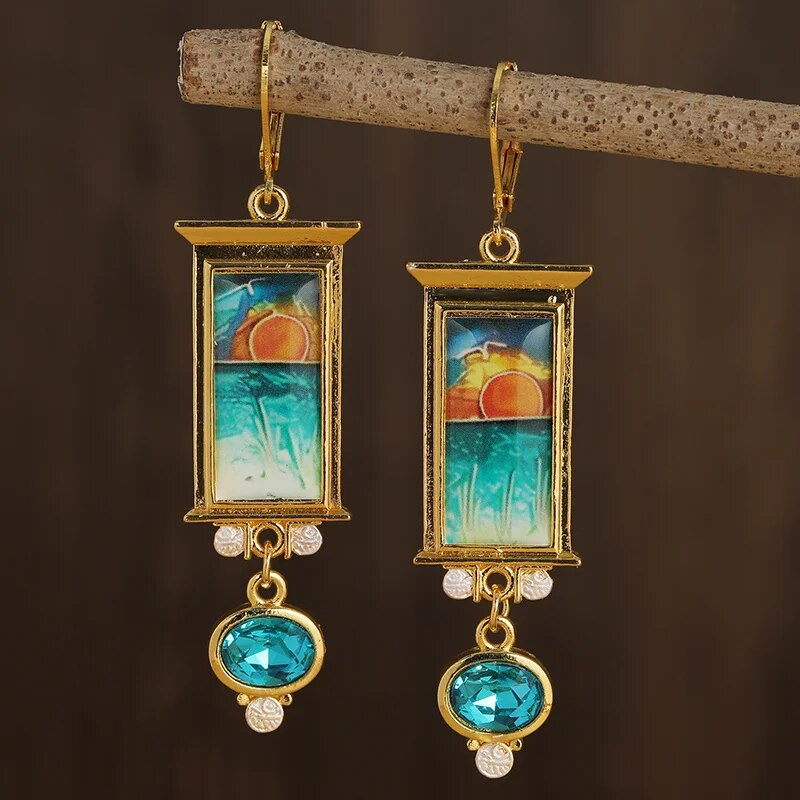 Vintage Colorful Paint Earrings