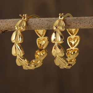 Vintage Golden Hearts Earrings