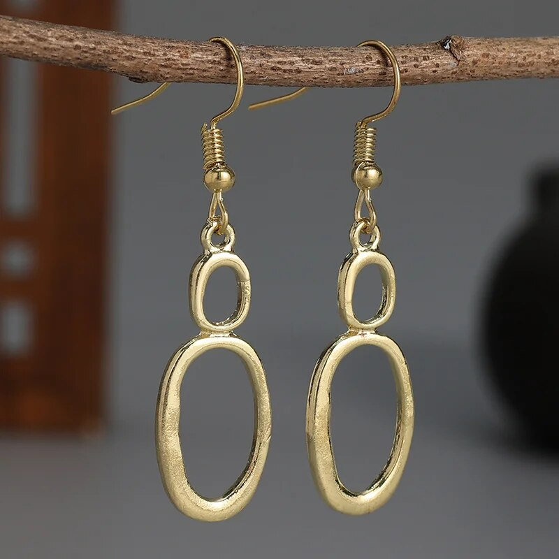 Vintage Dangling Hoops Earrings