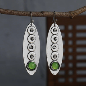 Vintage Green Stone Earrings