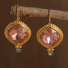 Vintage Red Zirconia Golden Earrings