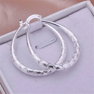 Silver Elegant Hoop Earrings