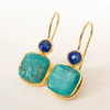 Golden Turquoise Stone Boho Earrings