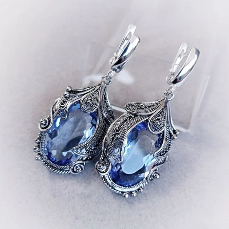 Vintage Blue Crystal Dream Earrings