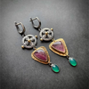 Vintage Colorful Stone Dangling Earrings