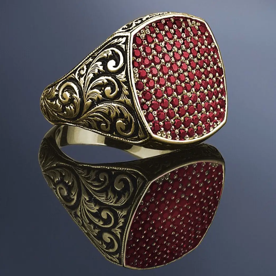 Vintage Inlaid Zirconia Ring