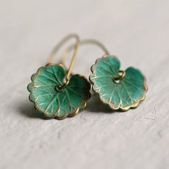 Vintage Realistic Leaf Earrings