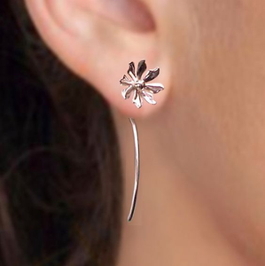 Vintage Dangling Silver Flower