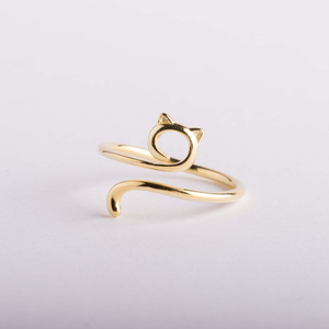 Vintage Golden Kitty Open Ring