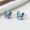 Vintage Blue Crystal Butterfly Earrings