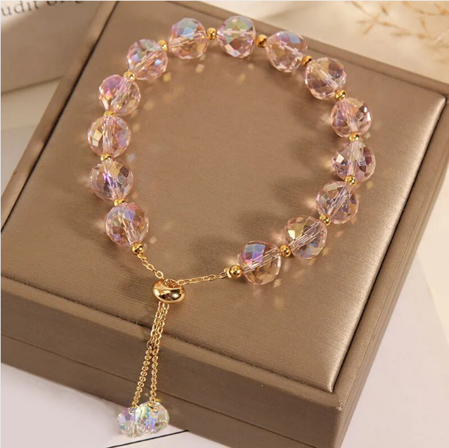 Elegant Pink Crystal Bracelet