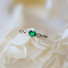 Elegant Green Heart Zirconia Silver Ring