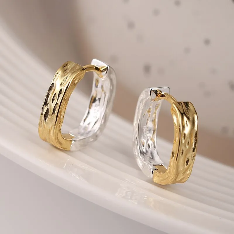 Elegant Irregular Gold White Enamel