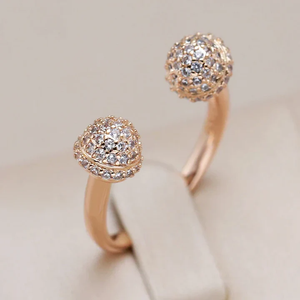 Elegant Open Bright Spheres Ring