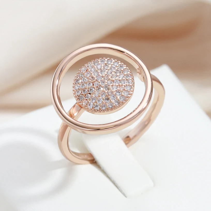 Elegant Bright Round Plate Ring