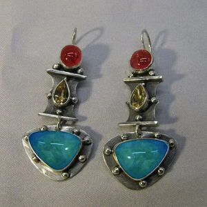 Vintage Turquoise Inlaid Crystal