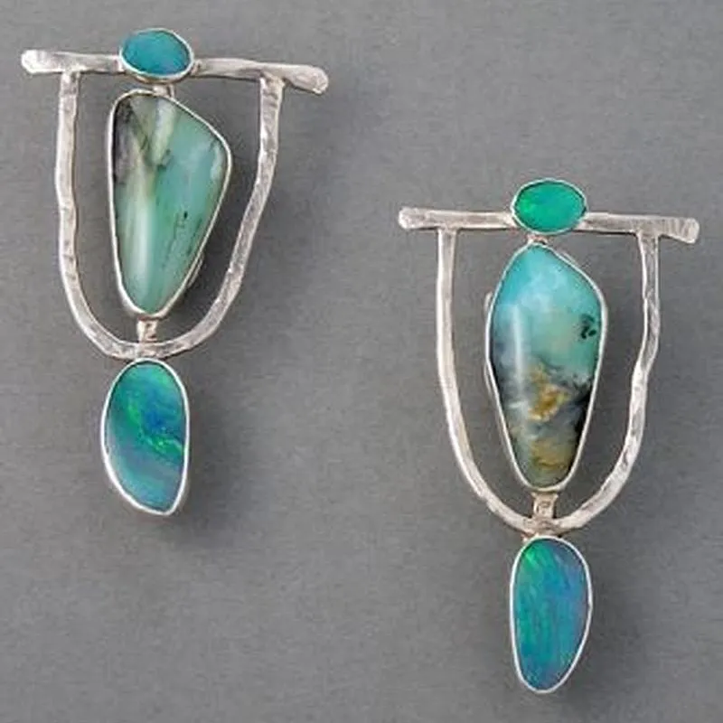 Vintage Turquoise Hollow Stone Earrings