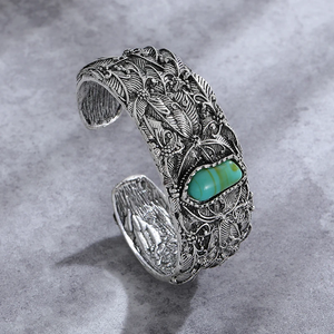 Vintage Turquoise Bracelet in Silver